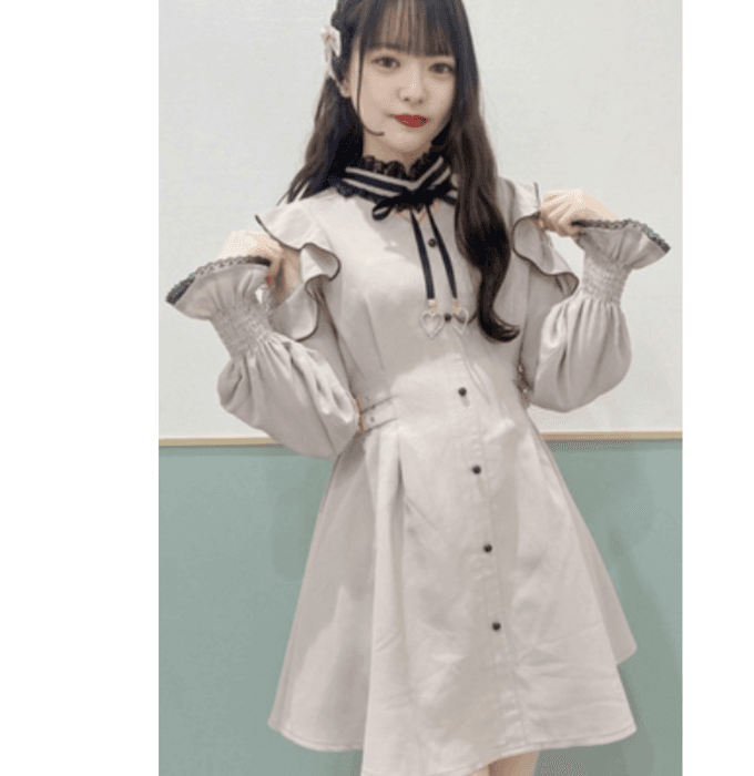 量産型/参戦服/推し活 ファンシーレースミニワンピース