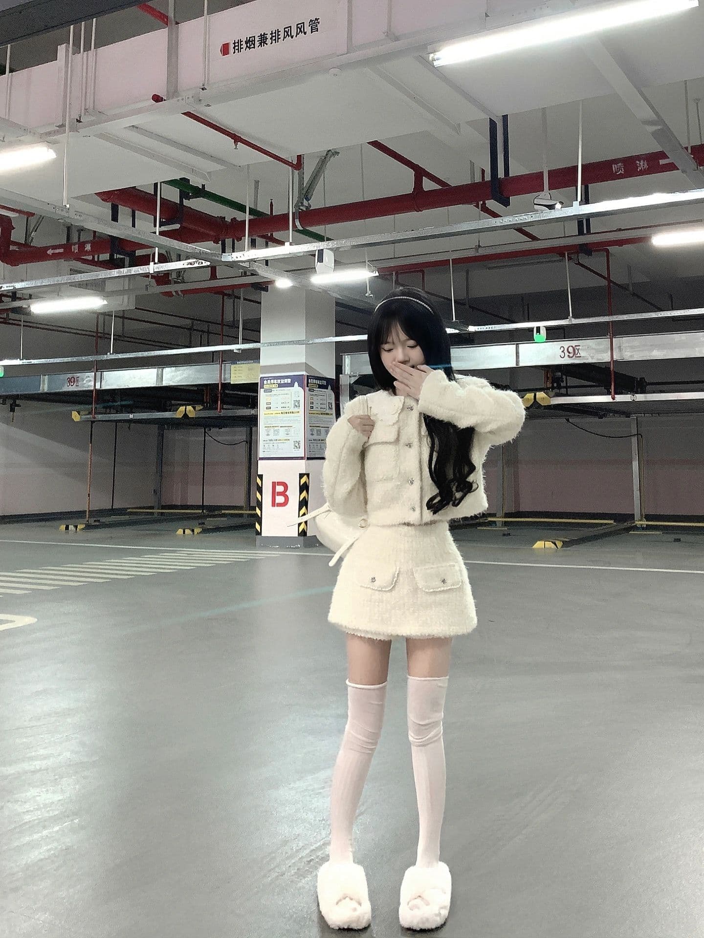量産型/参戦服/推し活 シルバーボタンのウィンターセットアップ