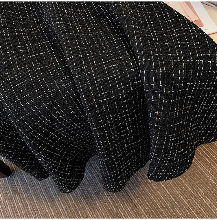 量産型 リブタートルニット×チェックキャミワンピース