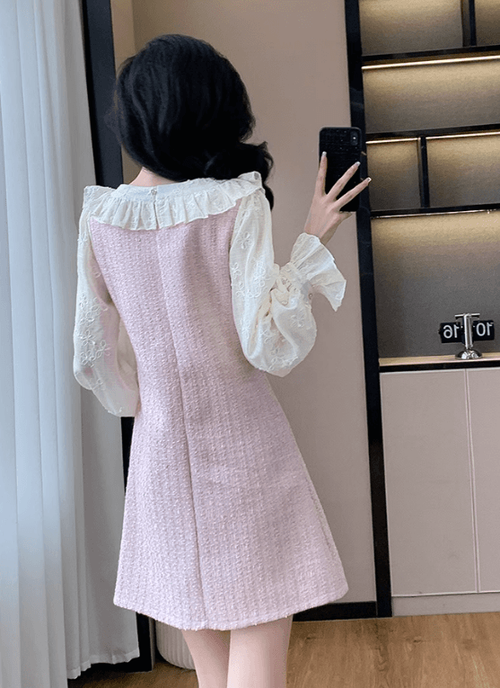 量産型/参戦服/推し活 ツイードレースワンピース