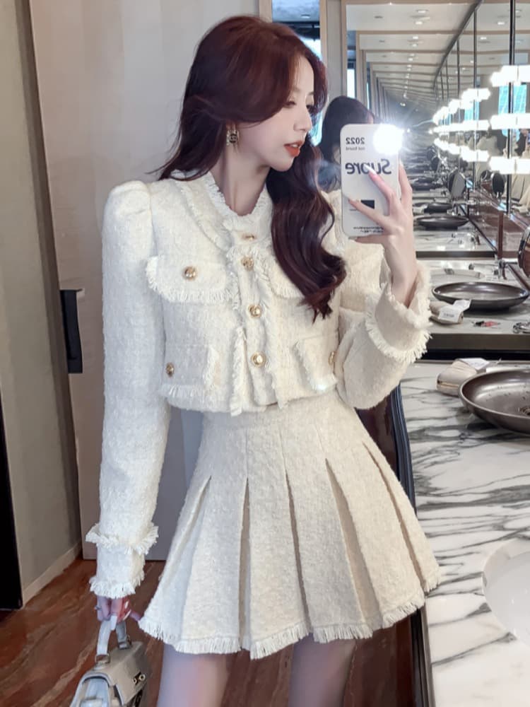 量産型 ツイード調フリルセットアップ