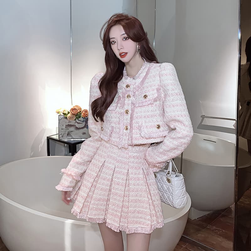 量産型 ツイード調フリルセットアップ