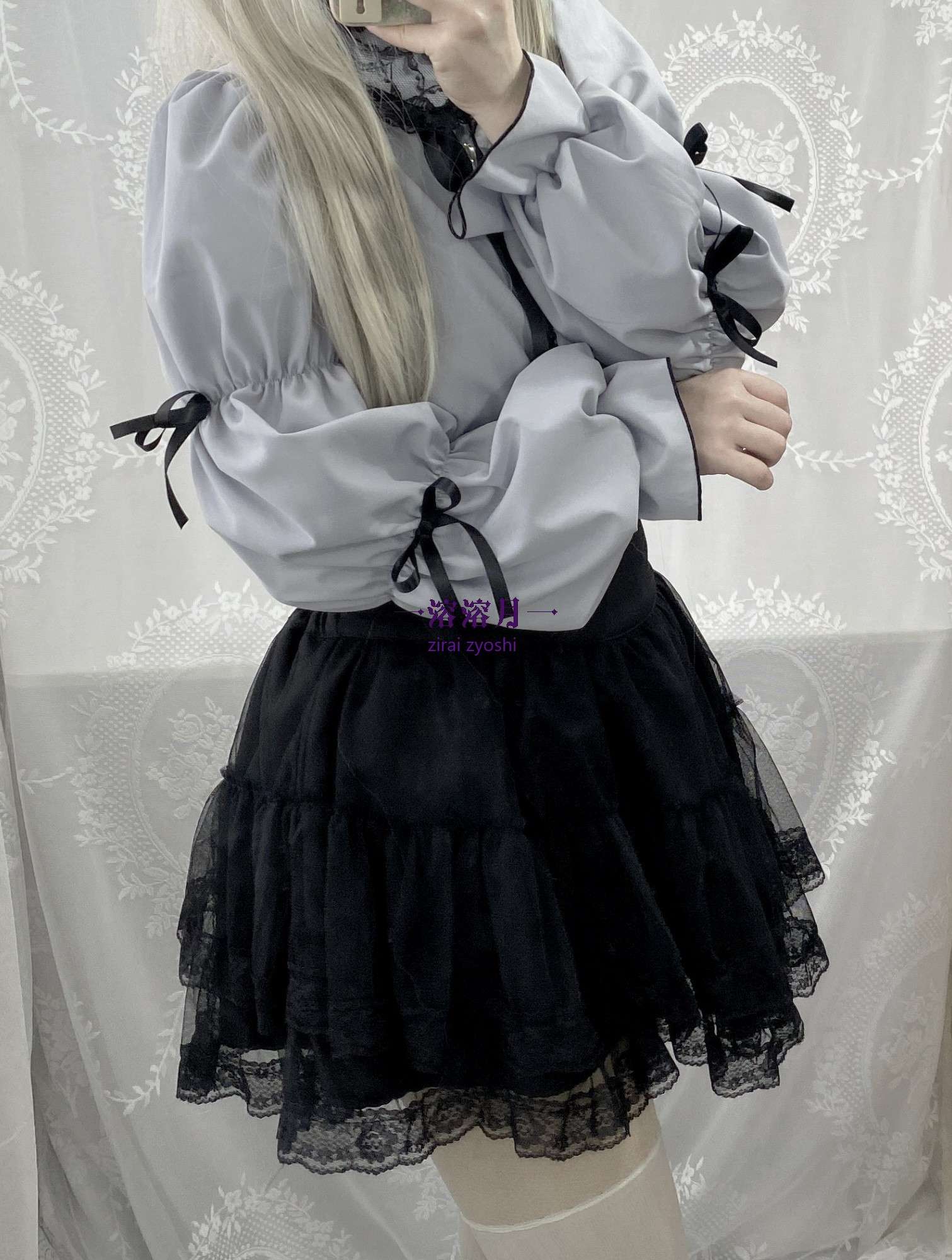 量産型/参戦服/推し活 ハートバックルレースシャツ