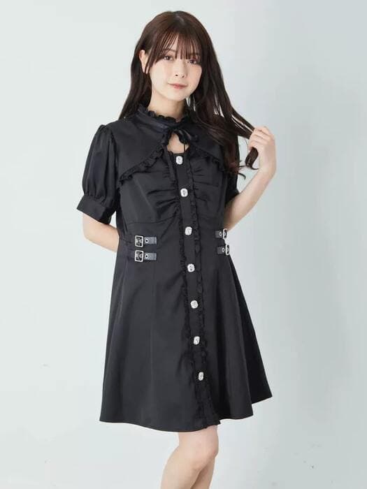 量産型/参戦服/推し活 パフスリーブフリルワンピース