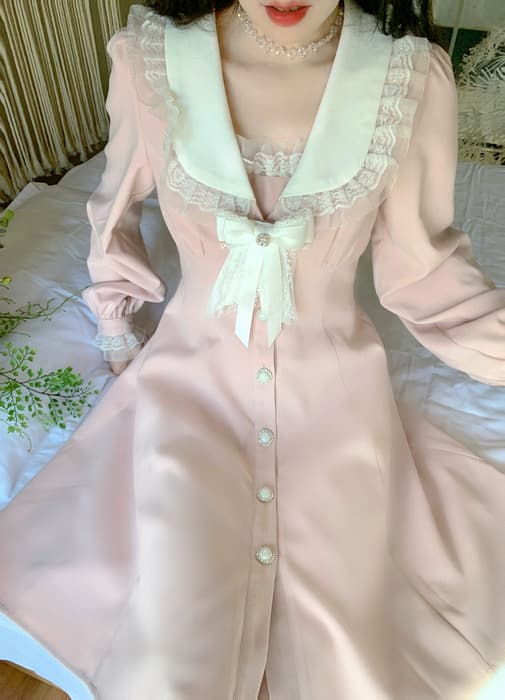 量産型/参戦服/推し活 パステルレースワンピース