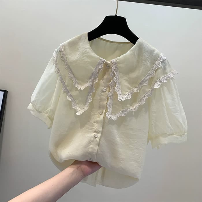 量産型/参戦服/推し活 シースルーシフォンブラウス