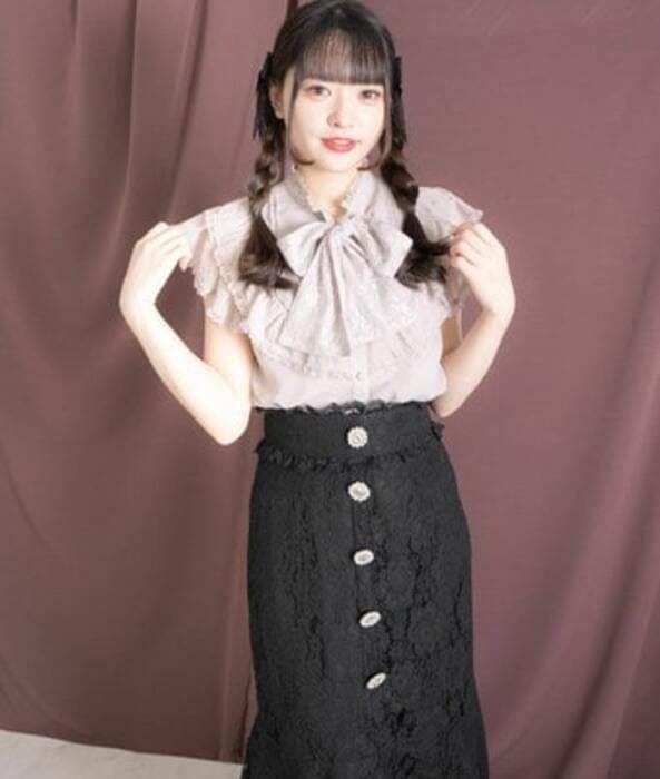 量産型/参戦服/推し活 ノースリーブフリルブラウス