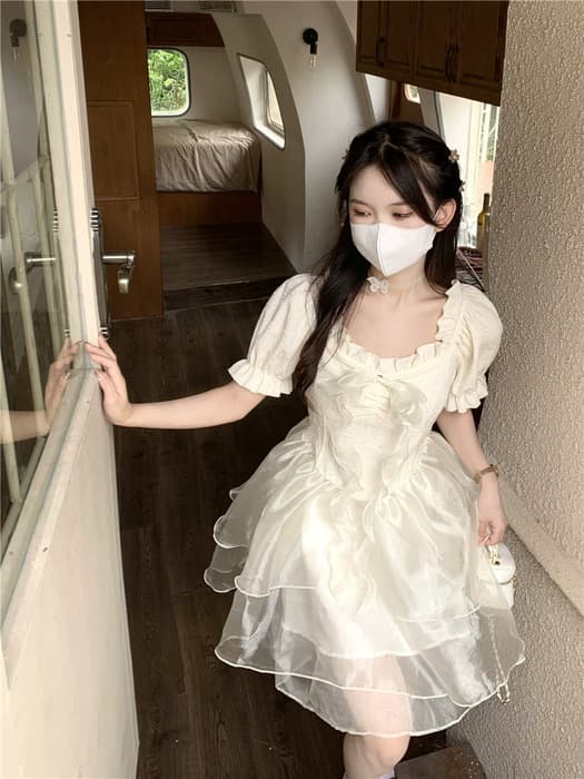 量産型/参戦服/推し活 チュールスカートワンピース