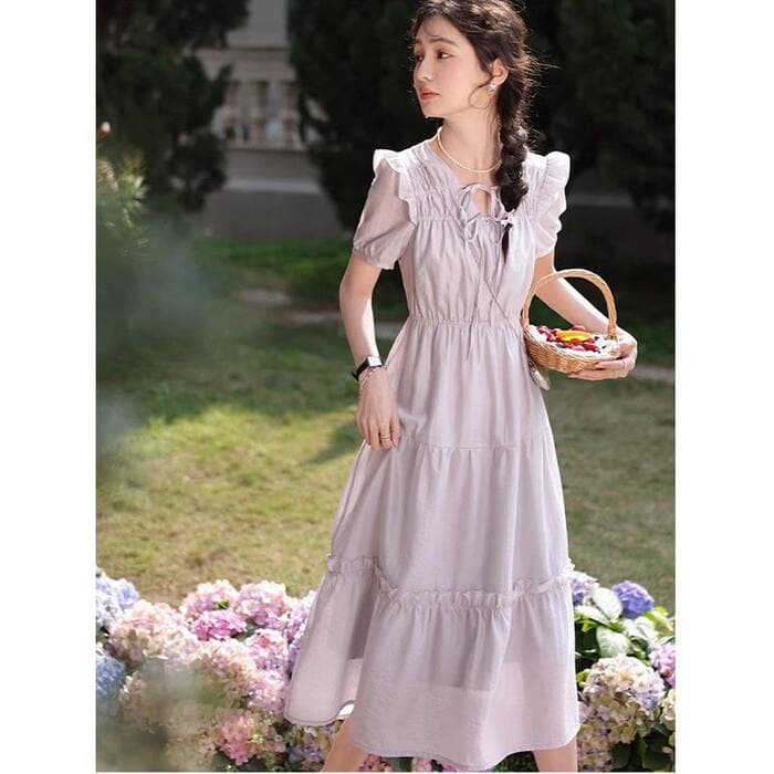 量産型/参戦服/推し活 フリルロングワンピース