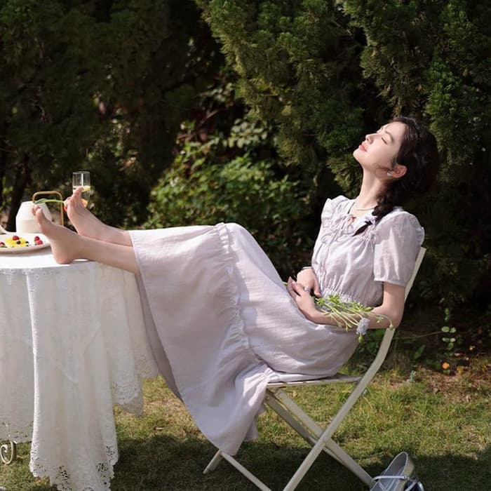 量産型/参戦服/推し活 フリルロングワンピース