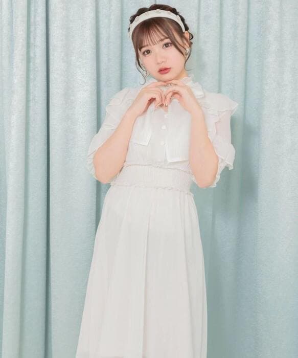 量産型/参戦服/推し活 フリルリボンロングワンピース