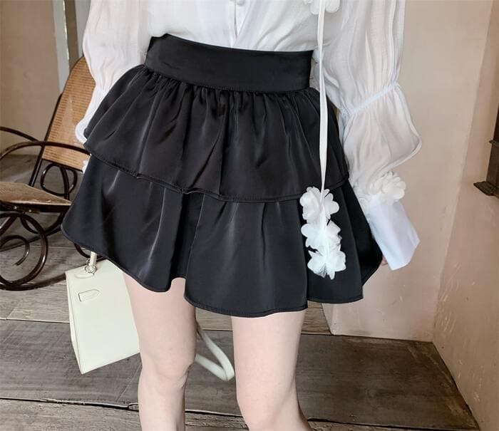 量産型/参戦服/推し活 スカート フリルのショート丈スカート