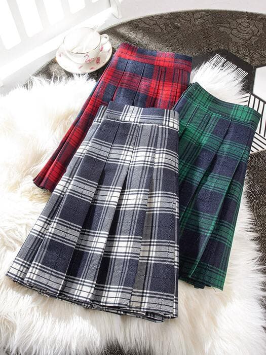 量産型/参戦服/推し活 スカート チェックのプリーツスカート