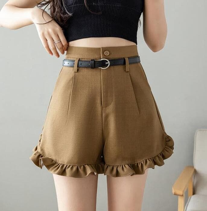 量産型/参戦服/推し活 ズボン フリル付きショートパンツ