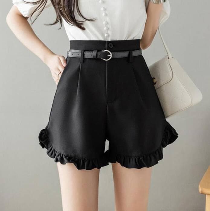 量産型/参戦服/推し活 ズボン フリル付きショートパンツ