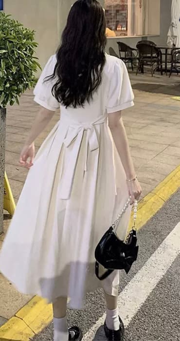 量産型/参戦服/推し活 ロング丈のプリーツスカートが清楚さを際立たせる!オフホワイトでに上品さを♡ ワンピース