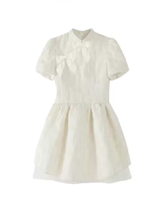 量産型/参戦服/推し活 ふんわりとしたチュチュスカートとパフスリーブが可愛い!×チャイナ風ワンピース◎