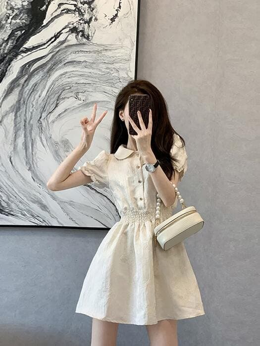 量産型/参戦服/推し活 フレンチスタイルAラインワンピース!