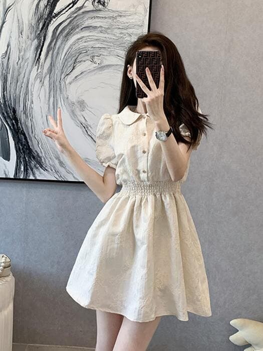 量産型/参戦服/推し活 フレンチスタイルAラインワンピース!