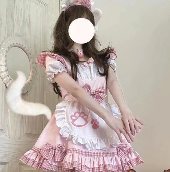 量産型/参戦服/推し活 可愛い猫メイドさんが登場♪な黒猫少女のセットアップ♡