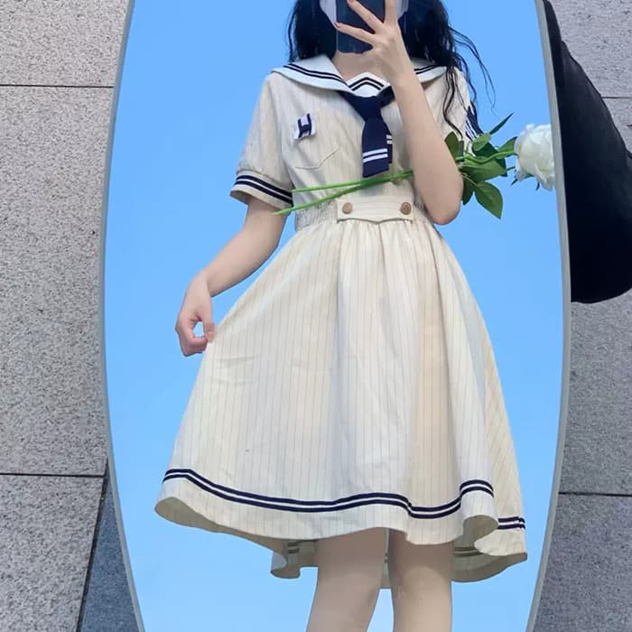 量産型/参戦服/推し活 きゅんとときめく制服風!夏ワンピース