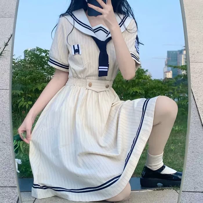 量産型/参戦服/推し活 きゅんとときめく制服風!夏ワンピース