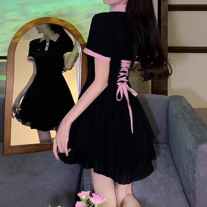 量産型/参戦服/推し活 女子に贈る、黒猫みたいな高級感あふれるワンピース!