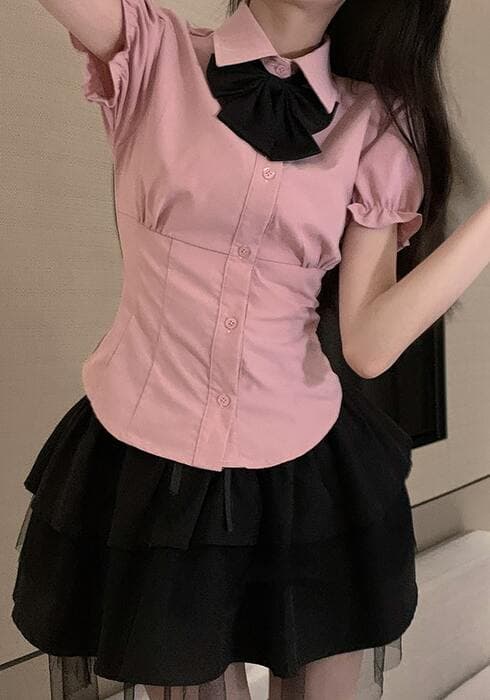 量産型/参戦服/推し活 チュール生地がかわいい♡ティアードスカート