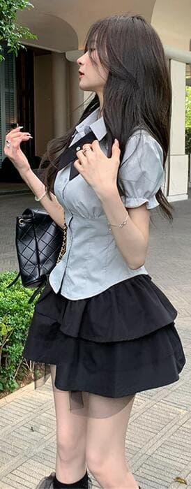 量産型/参戦服/推し活 チュール生地がかわいい♡ティアードスカート