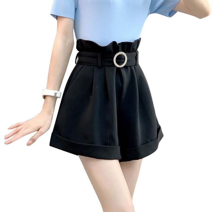 量産型/参戦服/推し活 ズボン Aラインワイドショートパンツ
