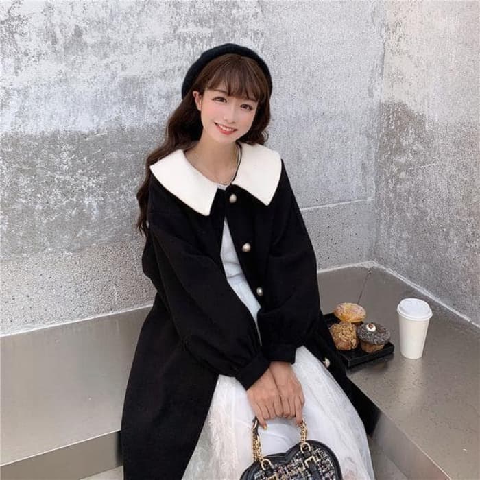 量産型/参戦服/推し活 アウター ウールのミドル丈コート