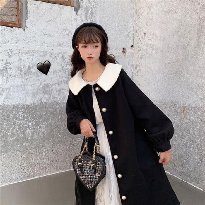 量産型/参戦服/推し活 アウター ウールのミドル丈コート