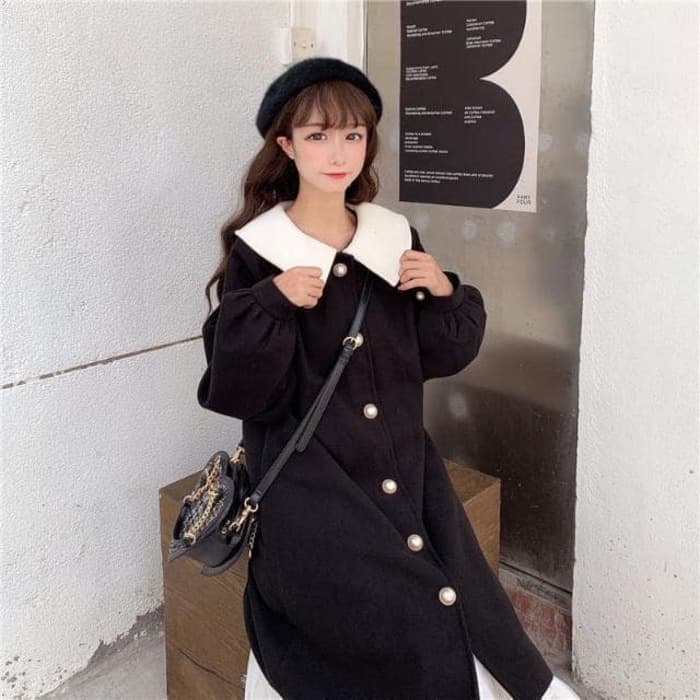 量産型/参戦服/推し活 アウター ウールのミドル丈コート