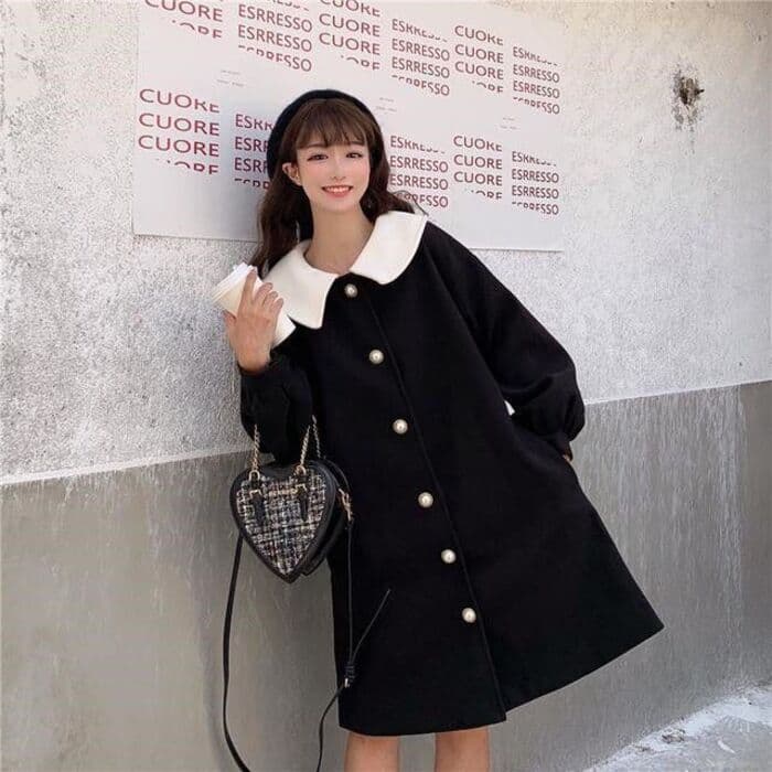 量産型/参戦服/推し活 アウター ウールのミドル丈コート