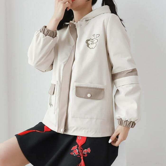 量産型/参戦服/推し活 アウター 森ガール風フード付きコート