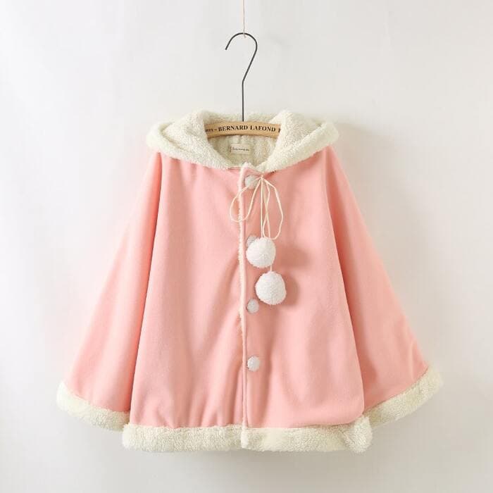 量産型/参戦服/推し活 ラビットファーポンチョコート
