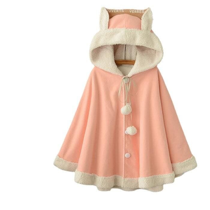 量産型/参戦服/推し活 ラビットファーポンチョコート