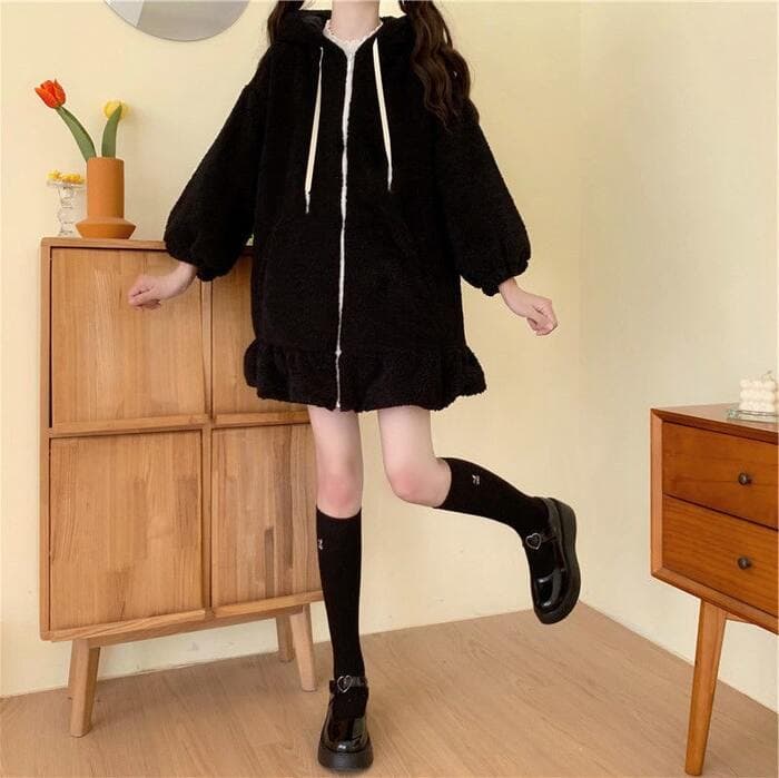 量産型/参戦服/推し活 ロングラビットイヤーコート