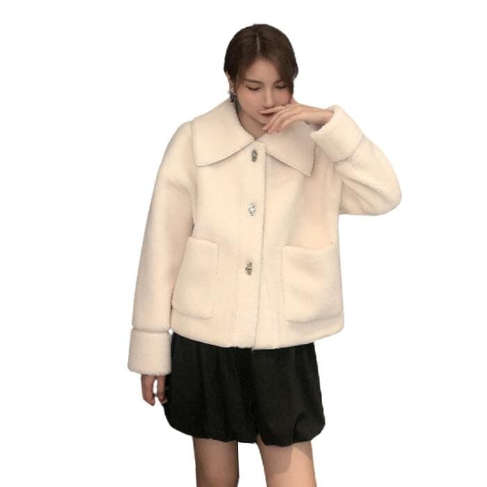 量産型/参戦服/推し活 ショート丈の羊毛コート