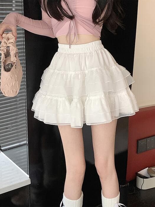 量産型/参戦服/推し活 メッシュ白スカート