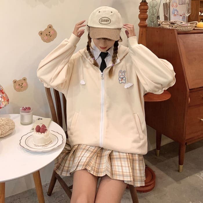 量産型/参戦服/推し活 うさぎセーター風パーカー
