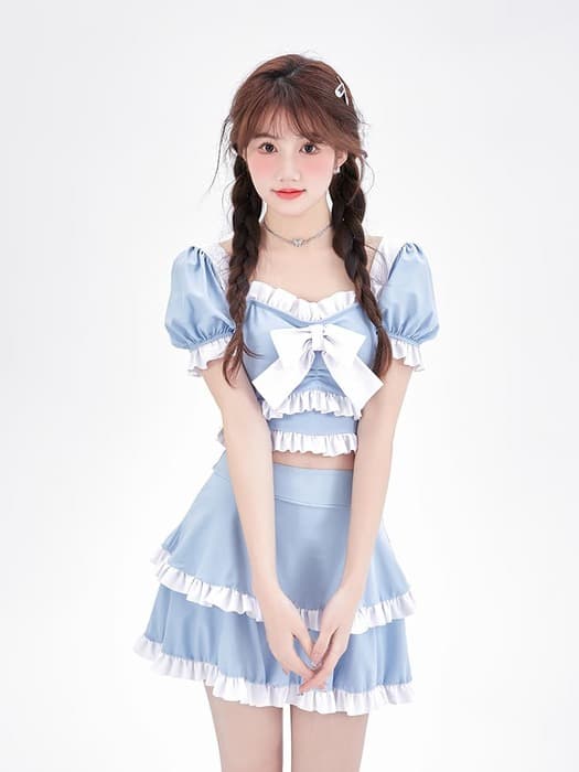 量産型/参戦服/推し活 メイド風♡女子っぽ惹かれる水着 水着