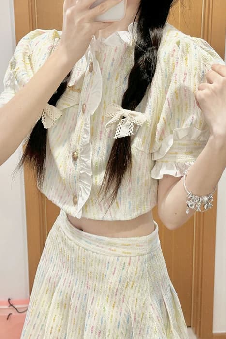 量産型/参戦服/推し活 爽やかフレンチガーリーセットアップ