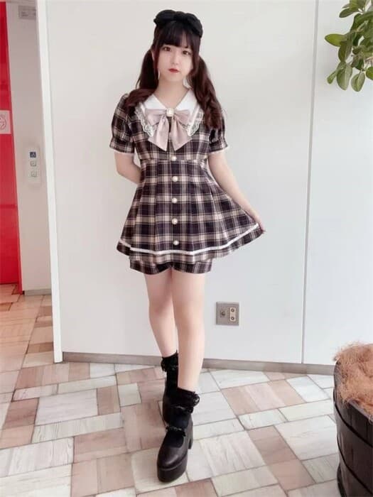 量産型/参戦服/推し活 襟付き制服風ワンピースセットアップ