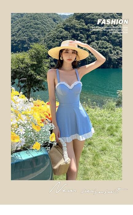量産型/参戦服/推し活 フリルカップワンピース水着