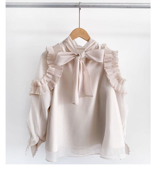 量産型/参戦服/推し活 フリル袖シフォンブラウス