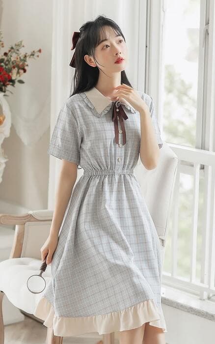 量産型/参戦服/推し活 チェックガーリーワンピース