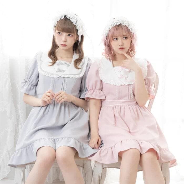 量産型/参戦服/推し活 耳付きフリルワンピース