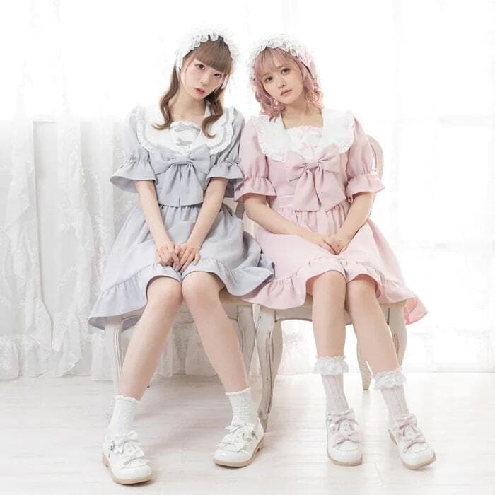 量産型/参戦服/推し活 耳付きフリルワンピース