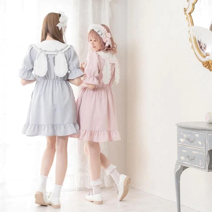 量産型/参戦服/推し活 耳付きフリルワンピース